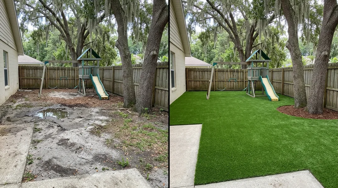 Result artificial grass installation in Jacksonville - Jacksonville Turf Installation