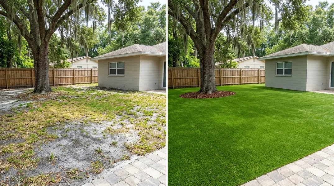 Result artificial grass installation in Jacksonville - Jacksonville Turf Installation